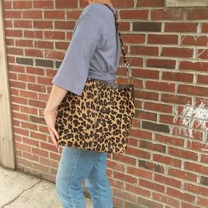 Cheetah Animal Print Tote Bag Faux Fur